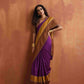 trueBrowns Purple Silk Ready To Wear Saree | Swadesiicart