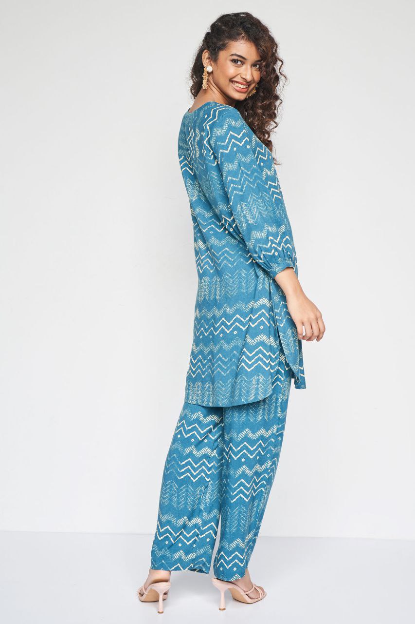 NOZ2TOZ Women's Floral Printed Knee Length Rayon Co-ords Set - Swadesiicart