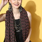 InWeave Women's Strappy Set With Black Pink Ethnic Print Cotton Dupatta - Swadesiicart