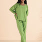 trueBrowns Green Cotton Dobby Short Co-ord Set - Swadesiicart