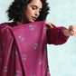 trueBrowns Magenta Printed Velvet Shawl | Swadesiicart