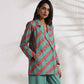 trueBrowns Green Cotton Print Jacket Top Co-ord Set - Swadesiicart