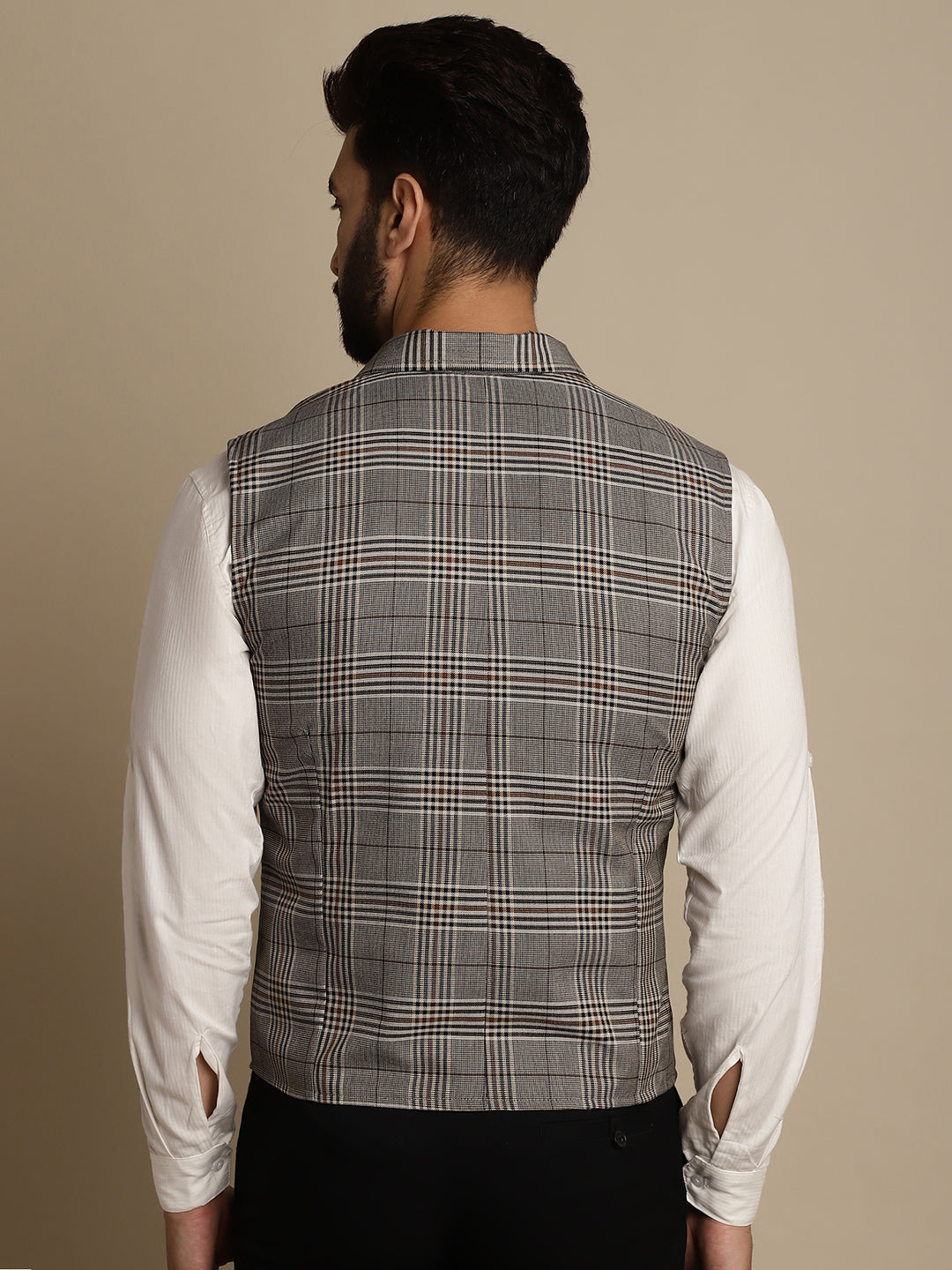 Even Apparels Men's Brown Waistcoat with Notched Lapel | Swadesiicart