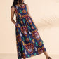 trueBrowns Purple Cotton Ikat Flared Dress | Swadesiicart