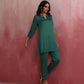 trueBrowns Green Straight Kurta Co-ord Set - Swadesiicart