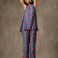 trueBrowns Blue Pink Printed Silk Co-Ord Set - Swadesiicart