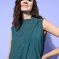 InWeave Women's Teal Lurex Tie Up Top - Swadesiicart