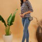 InWeave Women's Ink Blue Small Paisley Kalamkari Top - Swadesiicart