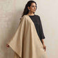 trueBrowns Beige Floral Jaal Woollen Stole | Swadesiicart