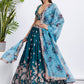 House of Panchhi Olive Pure Georgette Sequins And Thread Embroidery Lehenga Choli & Dupatta | Swadesiicart
