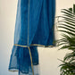 trueBrowns Teal Organza Pre-Stitched Saree | Swadesiicart
