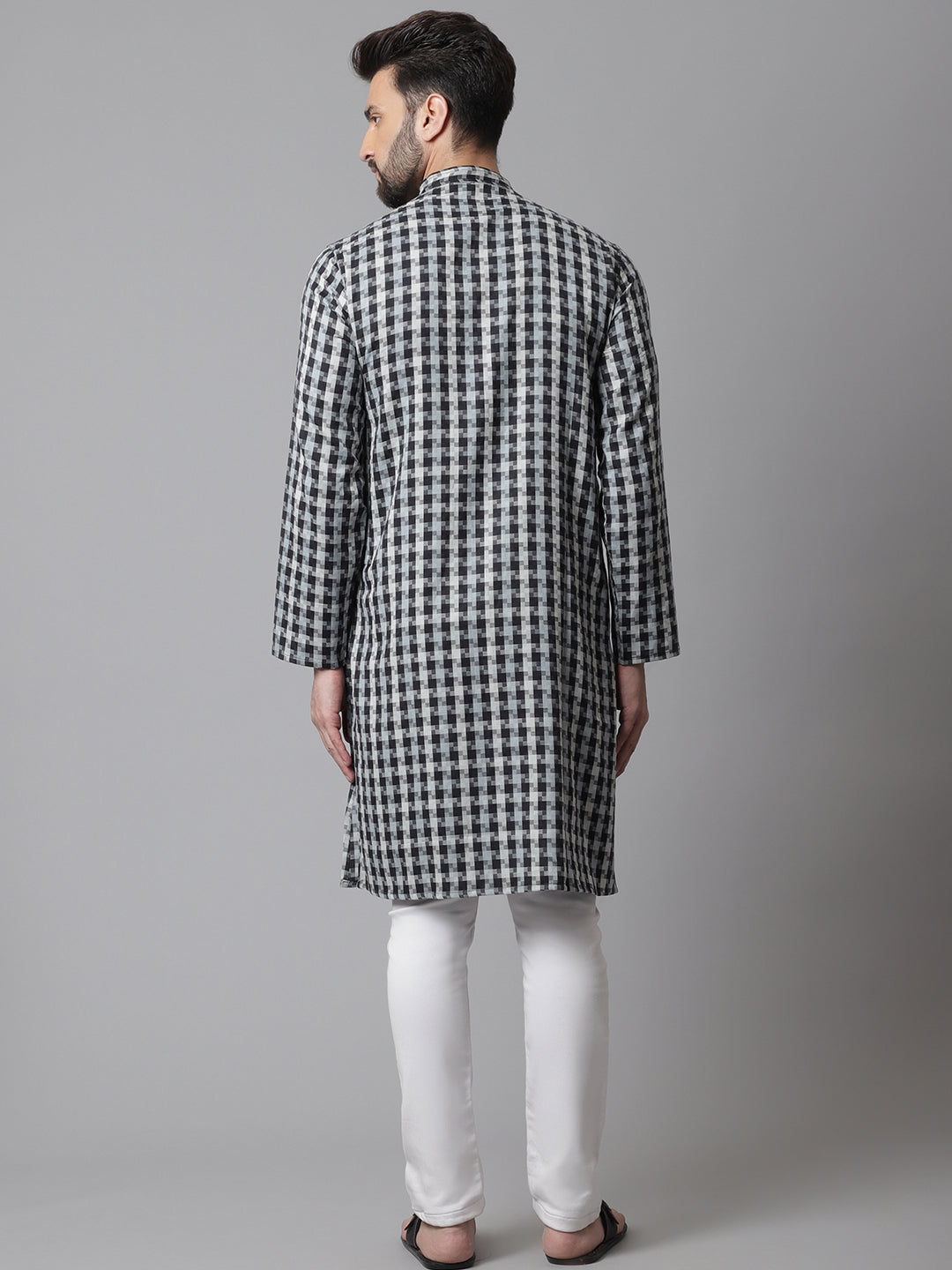 Even Apparels Multi Pure Cotton Kurta With Band Collar | Swadesiicart