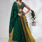 House of Panchhi Navy Blue Pure Georgette Sequins And Thread Embroidery Lehenga Choli & Dupatta | Swadesiicart