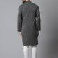 Even Apparels Black Pure Cotton Kurta With Band Collar | Swadesiicart