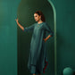 trueBrowns Teal Silk Handkerchief Kurta Pant Set | Swadesiicart