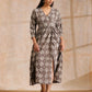 trueBrowns Clay Dabu Overall Print Cotton Wrap Dress | Relove | Swadesiicart