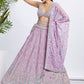 House of Panchhi Lavender Georgette Sequins And Thread Embroidery Lehenga Choli & Dupatta | Swadesiicart