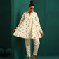 trueBrowns Ivory Blue Floral Cotton Flared Co-ord Set - Swadesiicart