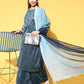Ahalyaa Women Gotta Patti Velvet Kurta with Palazzos & With Dupatta | Swadesiicart