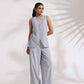 trueBrowns Grey Cotton Stripe Co-ord Set - Swadesiicart