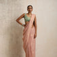 trueBrowns Pink Gold Lurex Ready To Wear Saree | Swadesiicart