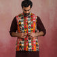 trueBrowns Men's Cola Ikat Print Cotton Reversible Nehru Jacket | Swadesiicart