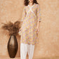 InWeave Women's Multi Floral Painted Alia Lace Work Straight Kurta - Swadesiicart