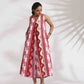 trueBrowns Pink Cotton Abstract Print Dress | Swadesiicart