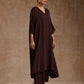 trueBrowns Cola Brown Modal Satin Oversized Kurta Set | Swadesiicart