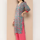 Ahalyaa Women Floral Printed Gotta Patti Floral Crepe Kurta | Swadesiicart