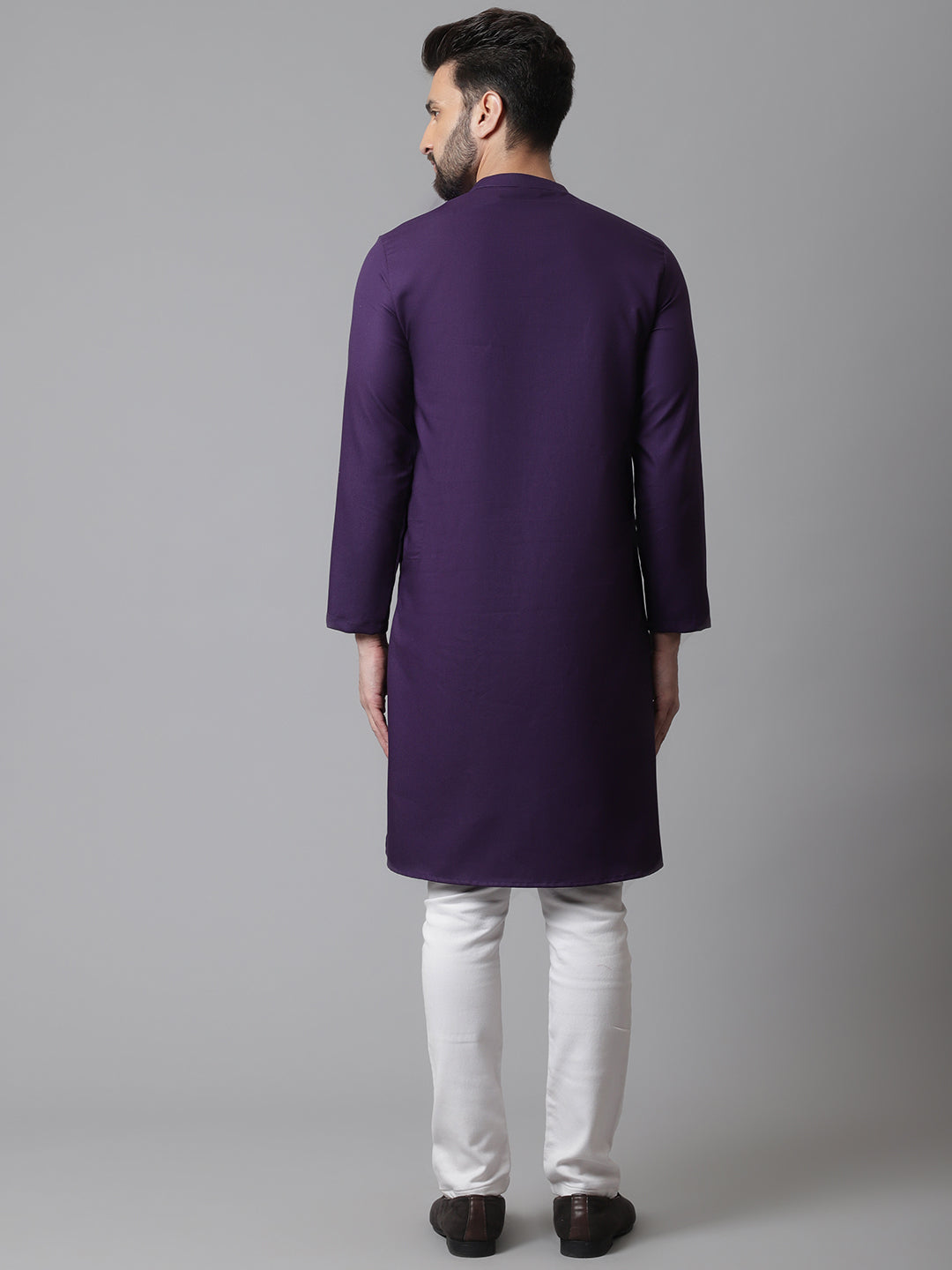 Even Apparels Purple Sherwani Kurta With Asymetrical Cut | Swadesiicart