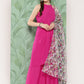 InWeave Women's Magenta Pleated Halter Kurta Palazzo Set W White Pink Or Dupatta - Swadesiicart