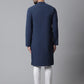 Even Apparels Blue Solid Kurta With Band Collar | Swadesiicart