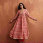 trueBrowns Beige Print Flared Anarkali Kurta Set | Swadesiicart