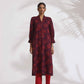 trueBrowns Purple Floral Print Kurta Set | Swadesiicart