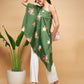 InWeave Women's Green Small Flower One Shoulder Kurta - Swadesiicart