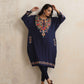 trueBrowns Blue Kashmiri Floral Embroidered Woollen Phiran Kurta | Swadesiicart