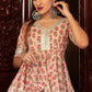 Pomcha Jaipur Peach Hand Block Cotton Sharara Set | Swadesiicart