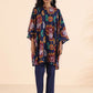 trueBrowns Purple Cotton Ikat Kaftan Co-ord Set - Swadesiicart