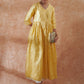 InWeave Women's Light Yellow Mirror Work Long Anarkali Kurta - Swadesiicart
