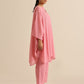 trueBrowns Light Pink Dobby Oversized Co-Ord Set - Swadesiicart