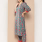 Ahalyaa Women Floral Printed Regular Gotta Patti Kurta with Trousers | Swadesiicart
