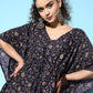 InWeave Women's Navy Jaal Print Kaftan Dress - Swadesiicart