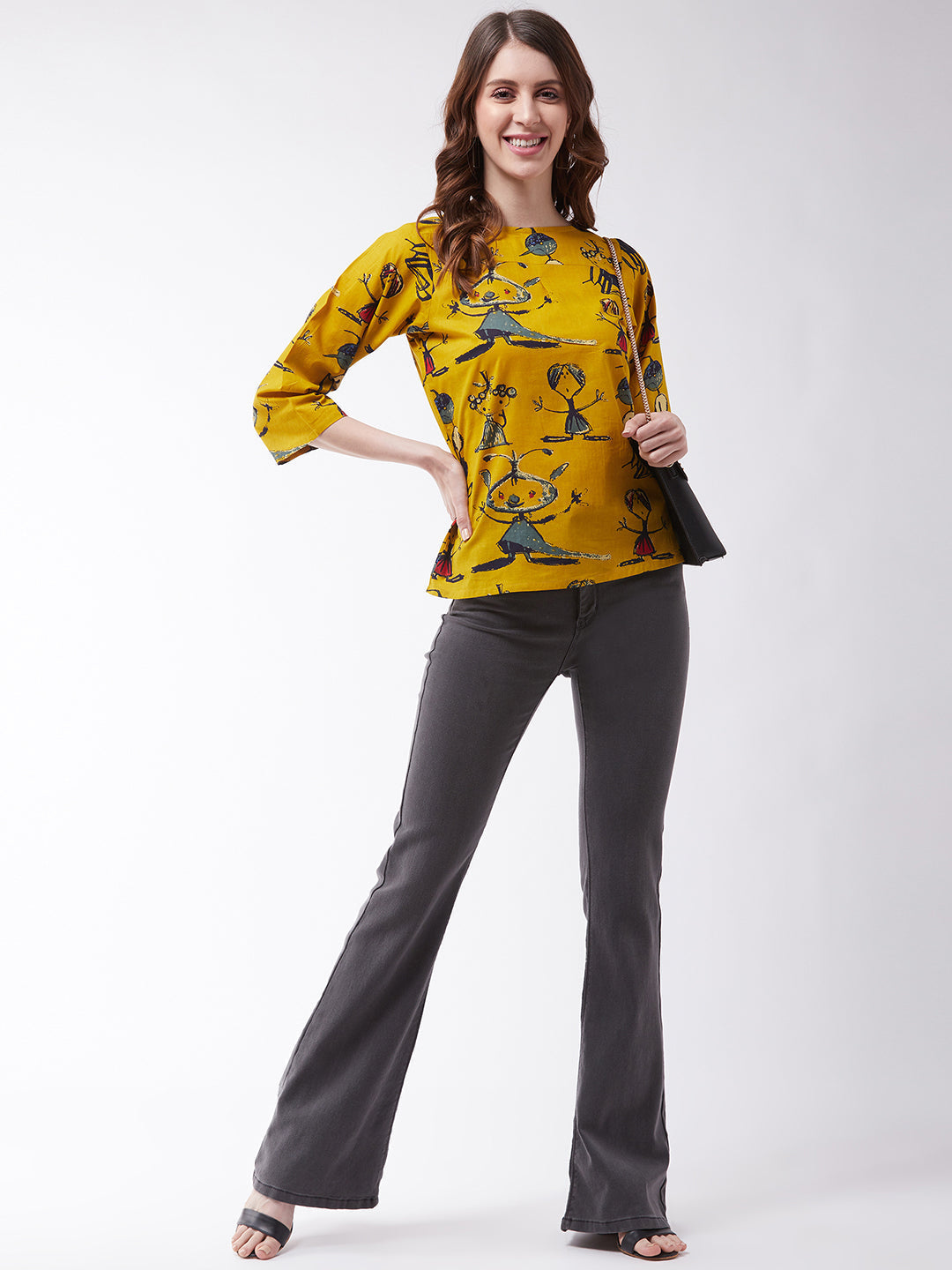 InWeave Women's Quirky Top With Sleevs - Swadesiicart