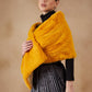 InWeave Women's Yellow Long Faux Fur Cape - Swadesiicart