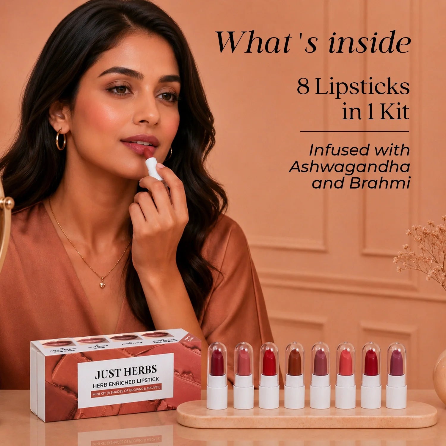 Herb Enriched Ayurvedic Lipstick Micro-Mini Kit - 8 shades