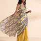trueBrowns Yellow Muslin Ikat Ready to Wear Saree | Swadesiicart