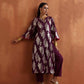 trueBrowns Purple Metallic Straight Kurta Set | Swadesiicart