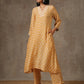 trueBrowns Beige White Flared Printed Silk Kurta Pant Set | Swadesiicart