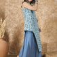 InWeave Mint Blue Side Asymmetric Kurta Set - Swadesiicart